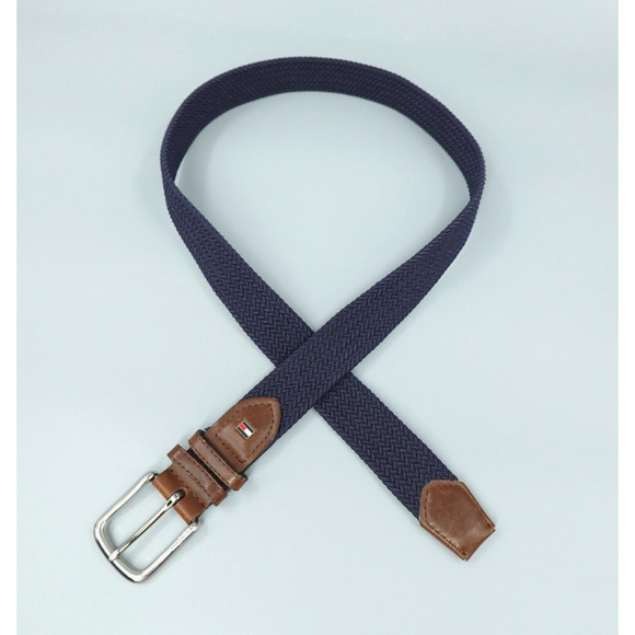 Tommy Hilfiger Belt Mens Small 32-34 Blue Web Stretch Woven - Picture 1 of 12